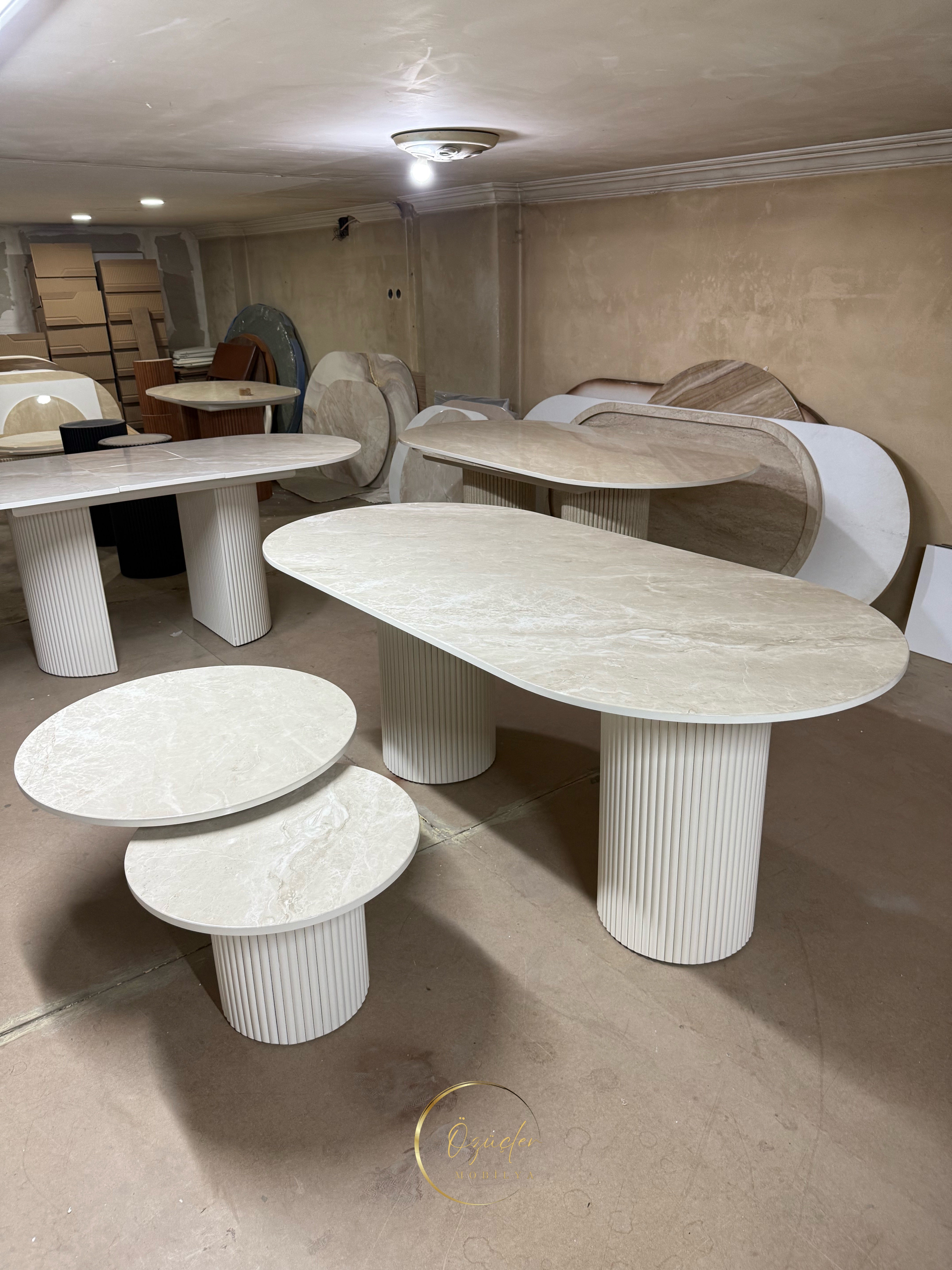 Marble Look Table +
2 Coffee Table
