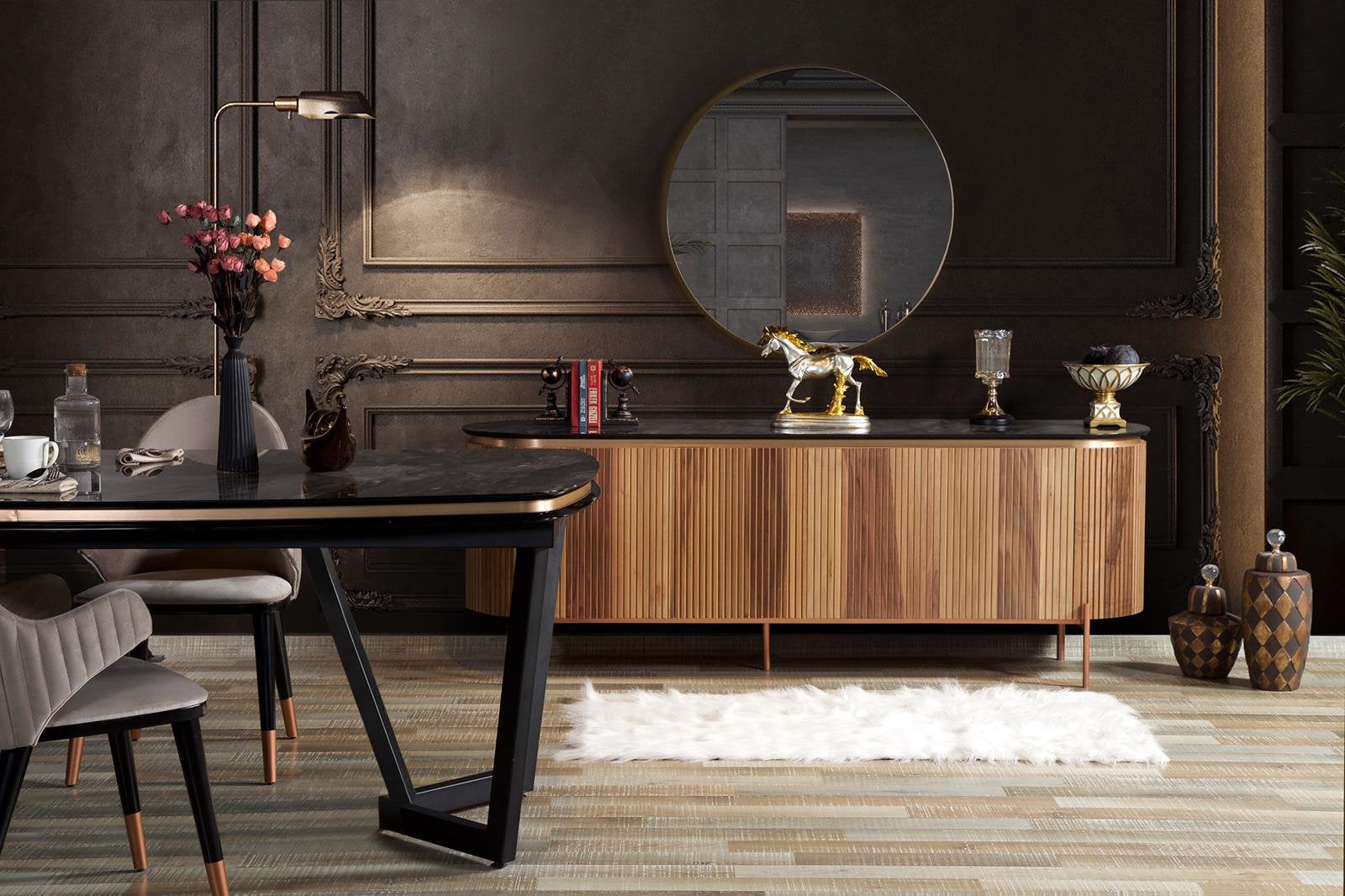 Tesla Walnut Dining Room Set