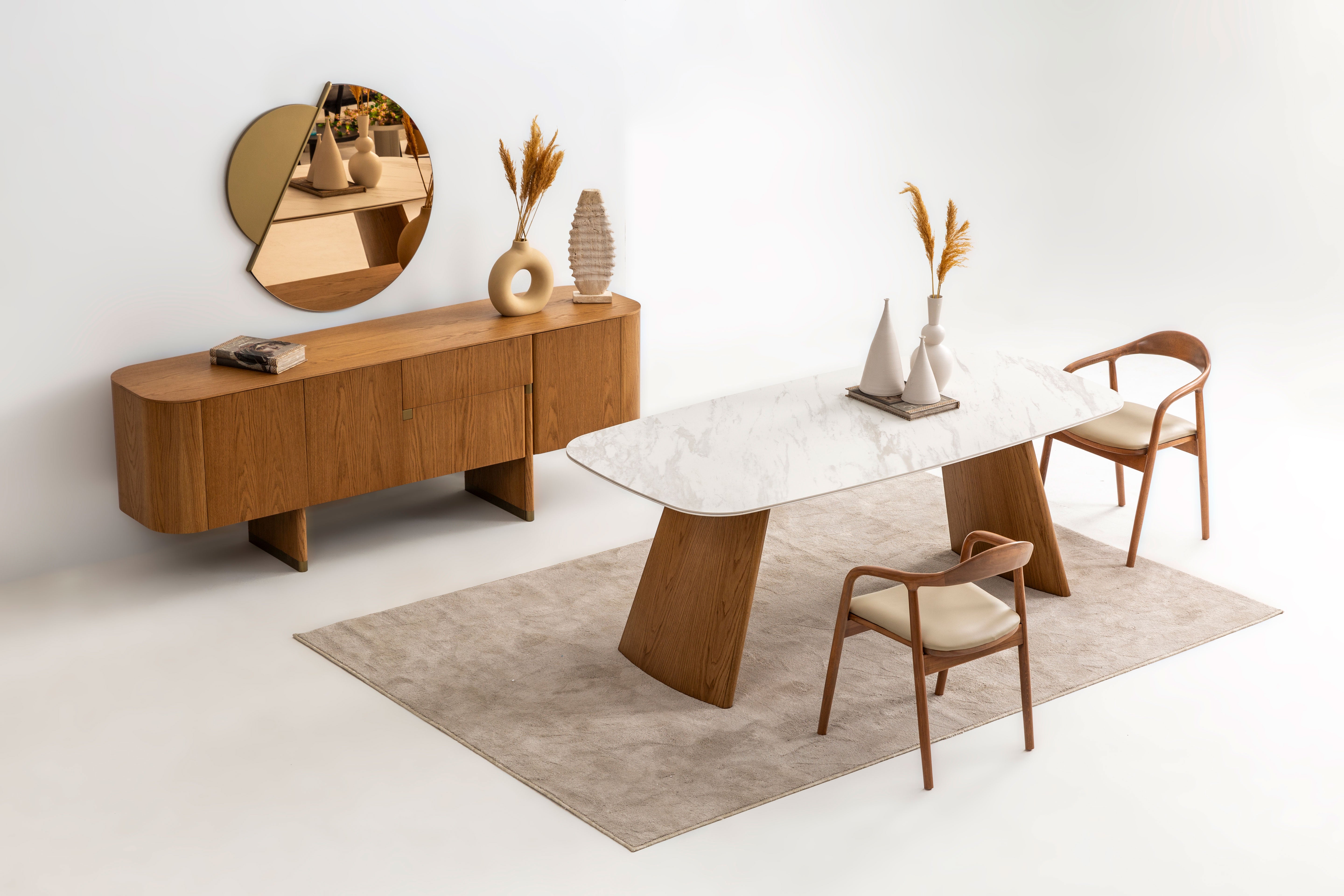 Delta - Açık Meşe & Bej - Yemek Odası