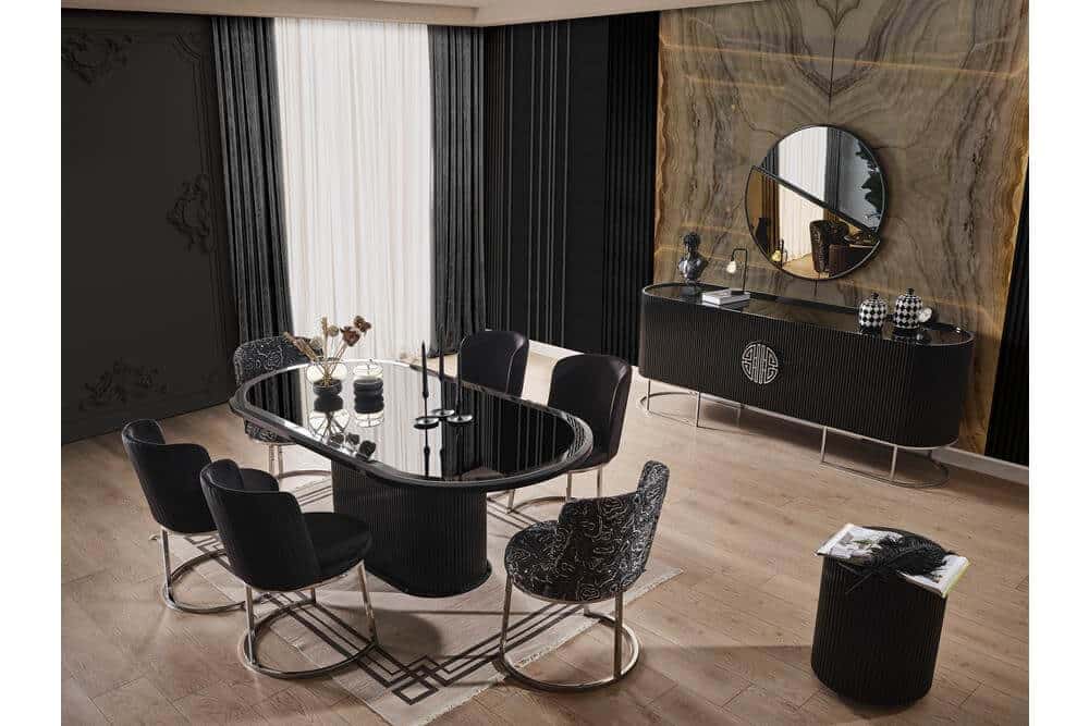 Gucci Siyah - Gümüş Yemek Odası