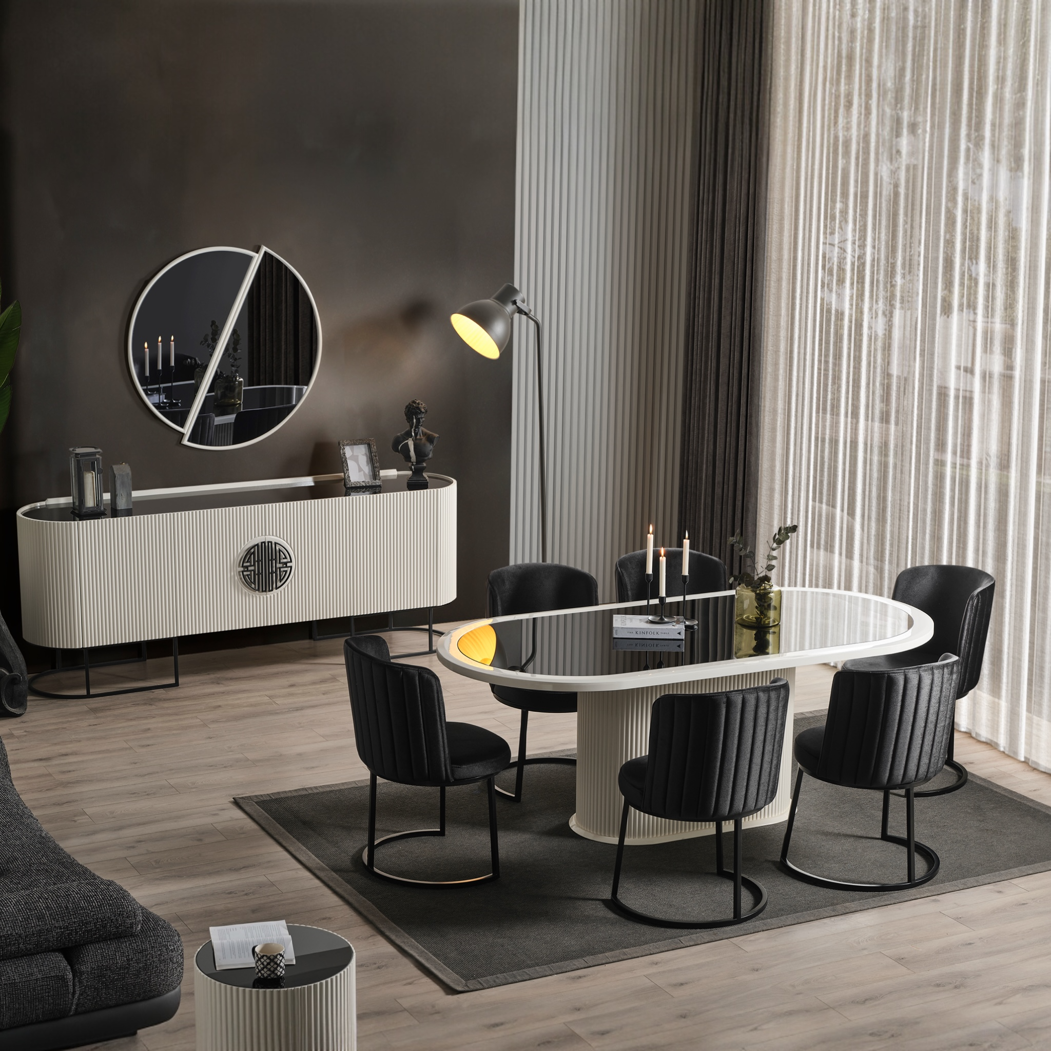 Gucci Dining Room Set (Ecru - Black)